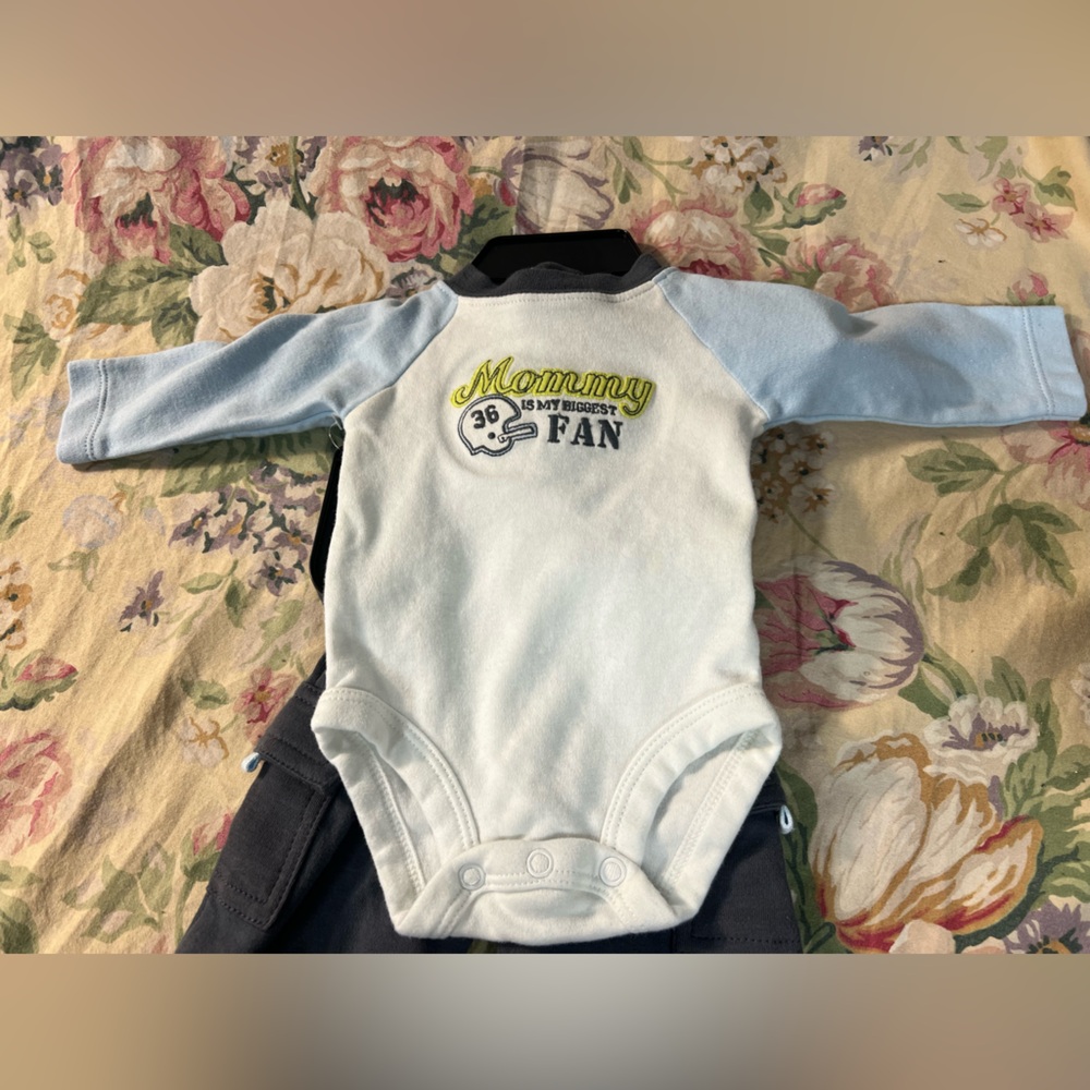 Carter's Blue and White Baby Bodysuit Set
